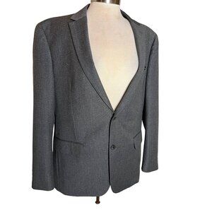 Bar III Slim Fit Men's Charcoal Blazer 46R Made in Indonesia Wool & Cotton